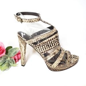 BCBG Maxazria snakeskin platform sandals, 7